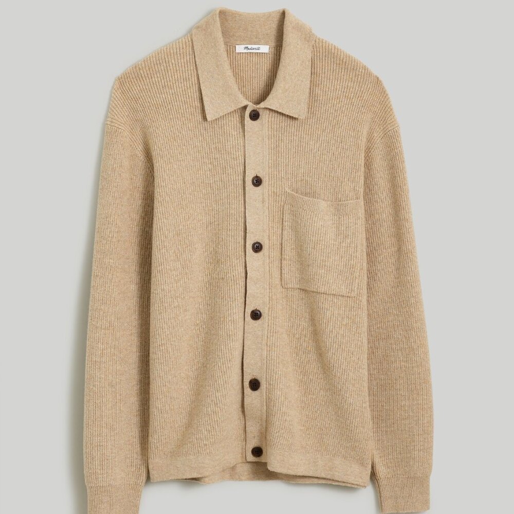 Madewell Button-Up Long-Sleeve Sweater Shirt - L